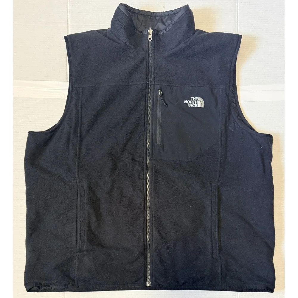 THE NORTH FACE - Men's Vest - Black Reversible Puffer Fleece Insulated - XXL 2XL